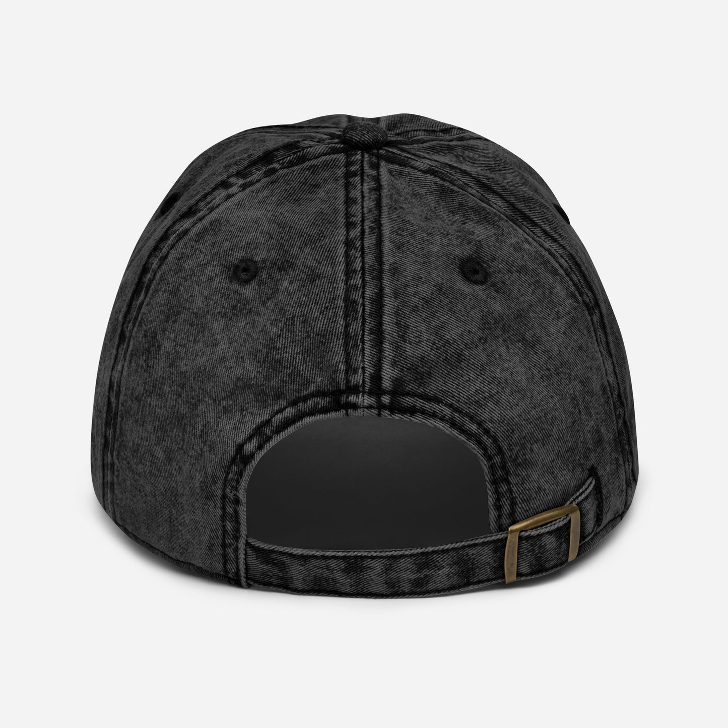 Daddy Hat black, back view with adjustable snap buckle