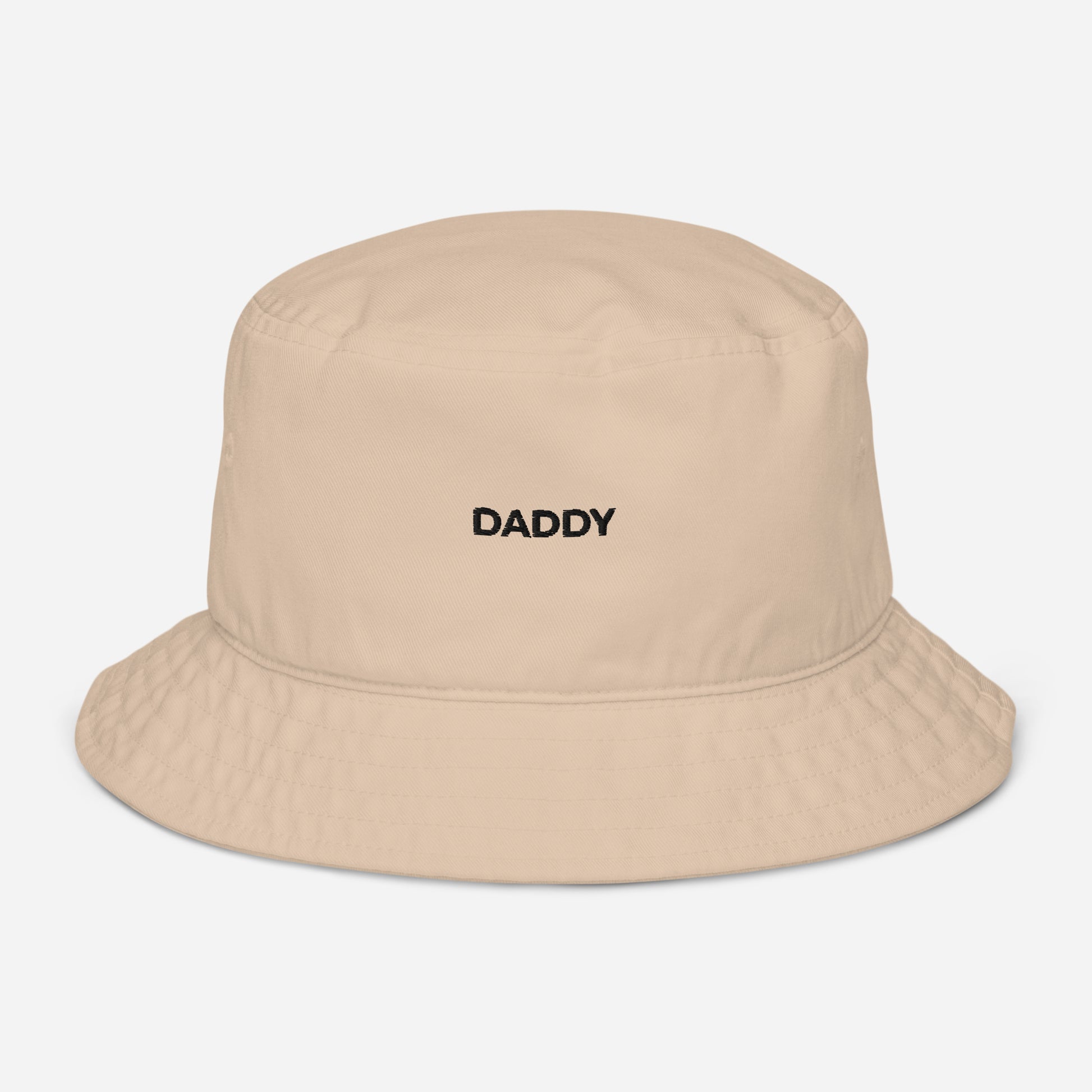 Daddy Bucket Hat organic cotton, front embroidery detail