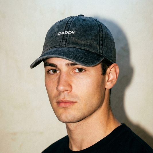 Daddy Hat black washed cotton — clean minimal portrait