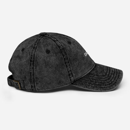 Daddy Hat black, washed cotton twill, side view