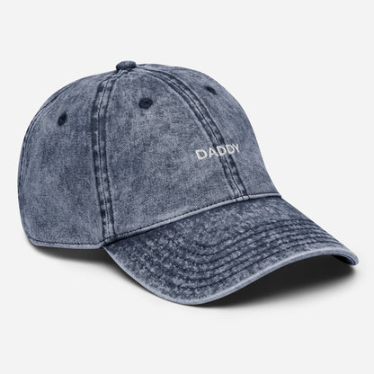 Daddy Hat navy, washed cotton twill, right-front view